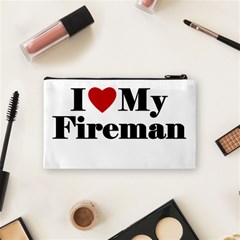 I Love My Fireman Cosmetic Bag (Small) from ArtsNow.com Back