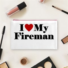 I Love My Fireman Cosmetic Bag (Medium) from ArtsNow.com Front