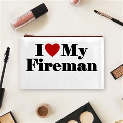 I Love My Fireman Cosmetic Bag (Medium) from ArtsNow.com Front