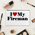 I Love My Fireman Cosmetic Bag (Medium)