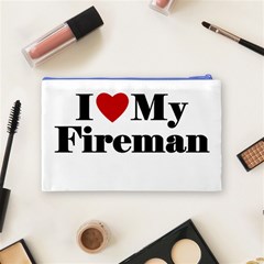 I Love My Fireman Cosmetic Bag (Medium) from ArtsNow.com Back