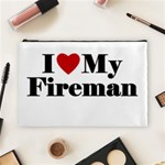 I Love My Fireman Cosmetic Bag (Large)