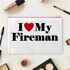 I Love My Fireman Cosmetic Bag (Large) from ArtsNow.com Back