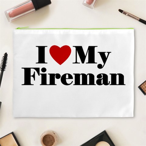 I Love My Fireman Cosmetic Bag (XL) from ArtsNow.com Front