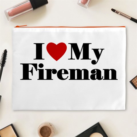 I Love My Fireman Cosmetic Bag (XL) from ArtsNow.com Front