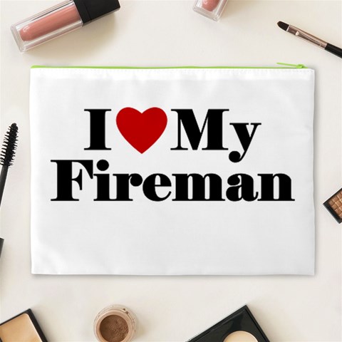 I Love My Fireman Cosmetic Bag (XL) from ArtsNow.com Back