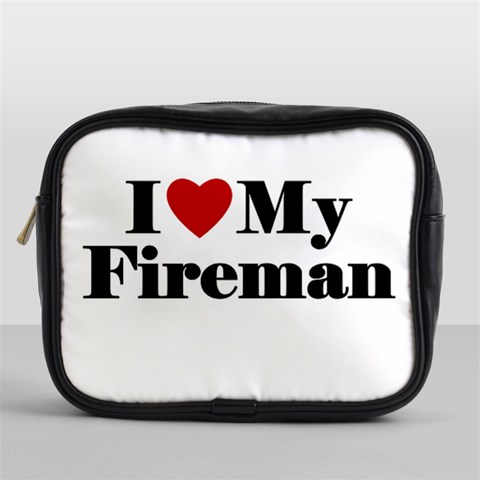 I Love My Fireman Mini Toiletries Bag (One Side) from ArtsNow.com Front