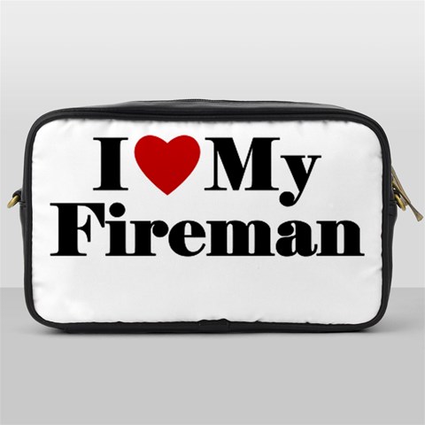 I Love My Fireman Toiletries Bag (One Side) from ArtsNow.com Front