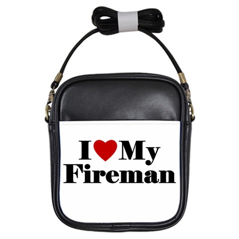 I Love My Fireman Girls Sling Bag from ArtsNow.com Front