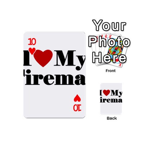 I Love My Fireman Playing Cards 54 (Mini) from ArtsNow.com Front - Heart10