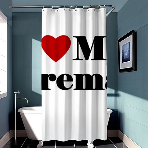 I Love My Fireman Shower Curtain 36  x 72  (Stall) from ArtsNow.com Curtain(36 X72 ) - 33.26 x66.24  Curtain(36 X72 )