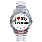 I Love My Fireman Stainless Steel Analogue Watch