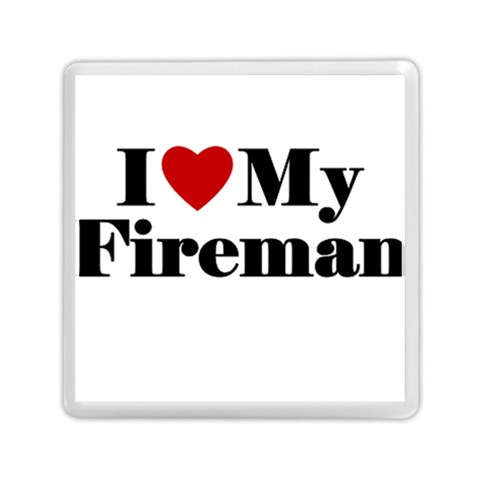 I Love My Fireman Memory Card Reader (Square) from ArtsNow.com Front