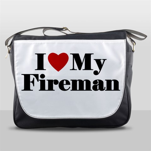 I Love My Fireman Messenger Bag from ArtsNow.com Front