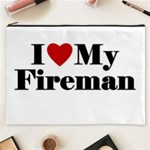 I Love My Fireman Cosmetic Bag (XXXL)