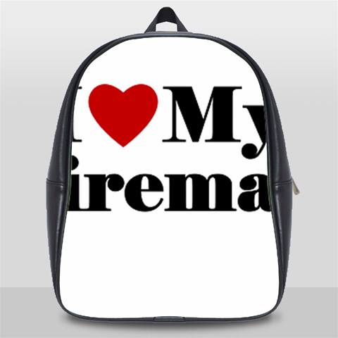 I Love My Fireman School Bag (XL) from ArtsNow.com Front