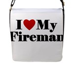 I Love My Fireman Flap Closure Messenger Bag (L)