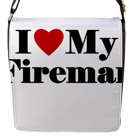 I Love My Fireman Flap Closure Messenger Bag (S) from ArtsNow.com Front