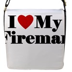 I Love My Fireman Flap Closure Messenger Bag (S)