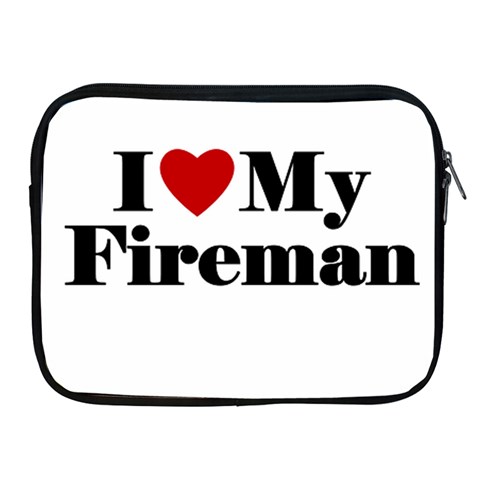 I Love My Fireman Apple iPad Zipper Case from ArtsNow.com Front