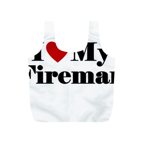 I Love My Fireman Full Print Recycle Bag (S) from ArtsNow.com Front