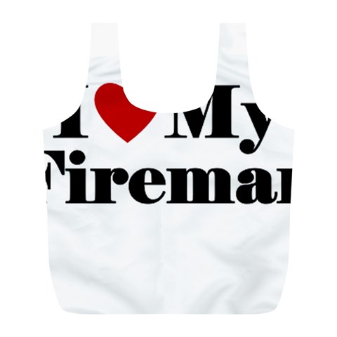 I Love My Fireman Full Print Recycle Bag (L) from ArtsNow.com Front