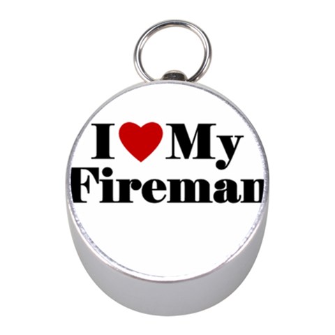 I Love My Fireman Silver Compass (Mini) from ArtsNow.com Front