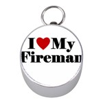 I Love My Fireman Silver Compass (Mini)