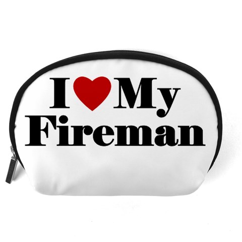 I Love My Fireman Accessory Pouch (Large) from ArtsNow.com Back