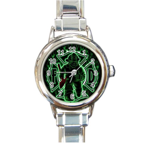 Fighting Irish Round Italian Charm Watch from ArtsNow.com Front