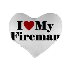 I Love My Fireman Standard 16  Premium Flano Heart Shape Cushion  from ArtsNow.com Back