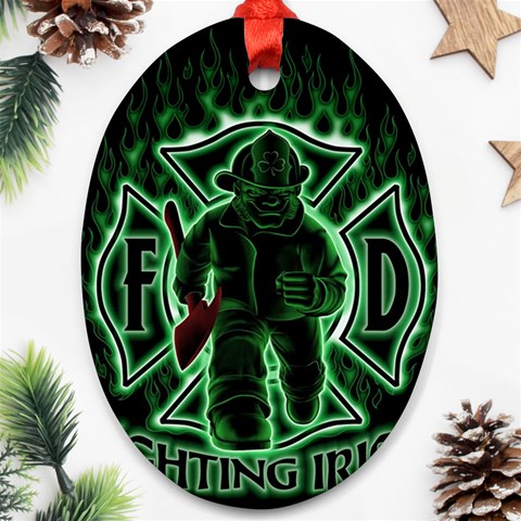 Fighting Irish Ornament (Oval) from ArtsNow.com Front