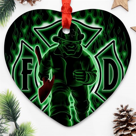 Fighting Irish Ornament (Heart) from ArtsNow.com Front