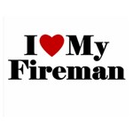 I Love My Fireman Double Sided Flano Blanket (Medium)