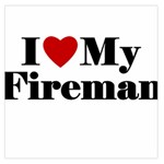 I Love My Fireman Large Satin Scarf (Square)