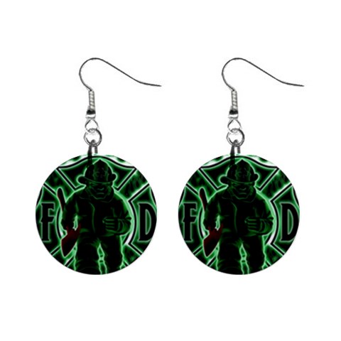 Fighting Irish 1  Button Earrings from ArtsNow.com Front