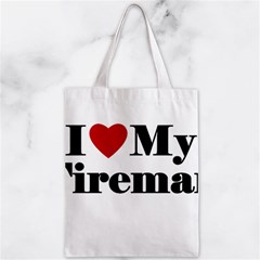 I Love My Fireman Zipper Classic Tote Bag from ArtsNow.com Back