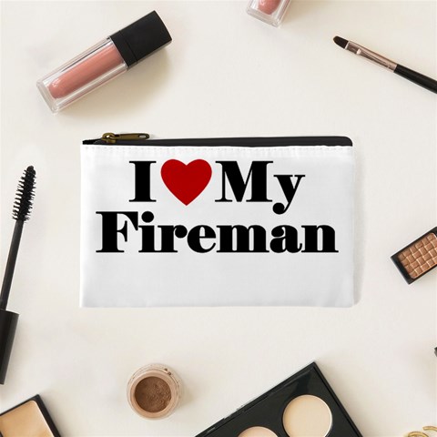 I Love My Fireman Cosmetic Bag (XS) from ArtsNow.com Front