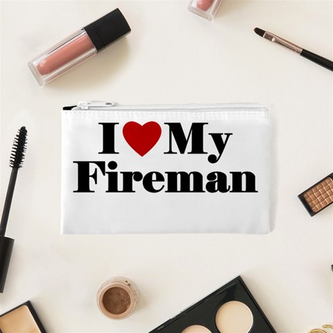 I Love My Fireman Cosmetic Bag (XS) from ArtsNow.com Front