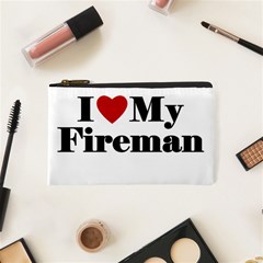 I Love My Fireman Cosmetic Bag (XS) from ArtsNow.com Front