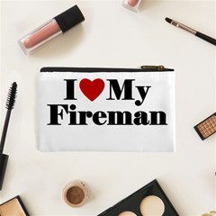 I Love My Fireman Cosmetic Bag (XS) from ArtsNow.com Back