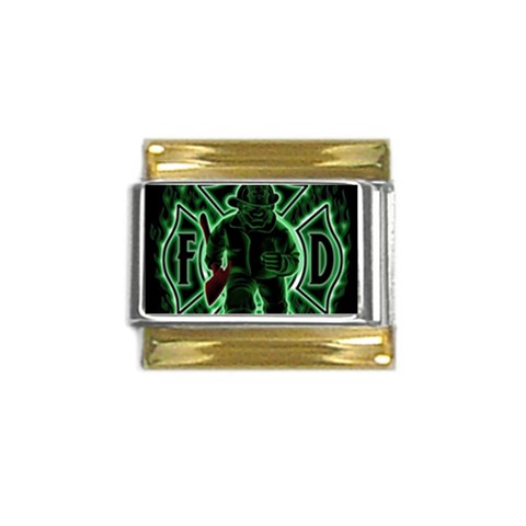 Fighting Irish Gold Trim Italian Charm (9mm) from ArtsNow.com Front