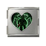 Fighting Irish Mega Link Heart Italian Charm (18mm)