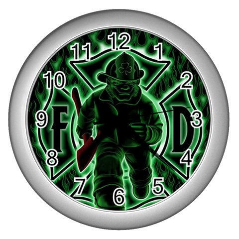 Fighting Irish Wall Clock (Silver) from ArtsNow.com Front