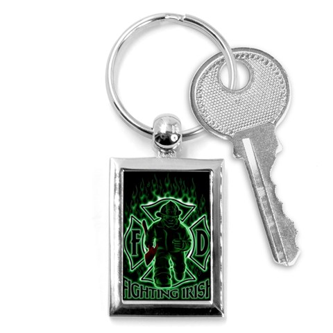 Fighting Irish Key Chain (Rectangle) from ArtsNow.com Front