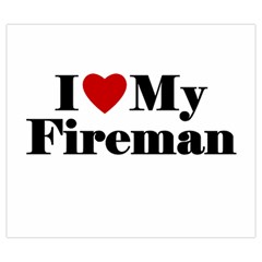 I Love My Fireman Zipper Large Tote Bag from ArtsNow.com Front