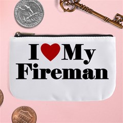 I Love My Fireman Large Coin Purse from ArtsNow.com Front