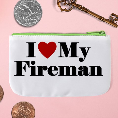 I Love My Fireman Large Coin Purse from ArtsNow.com Back