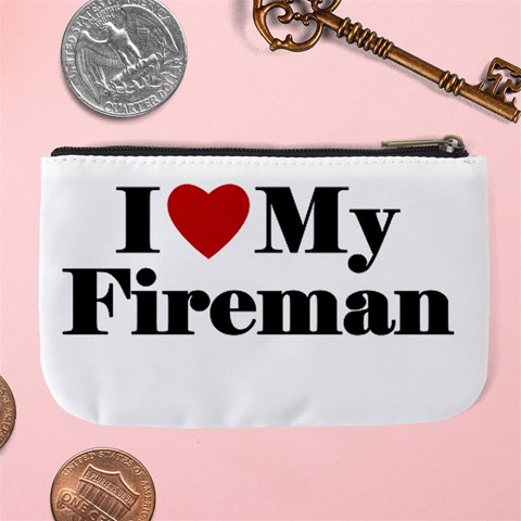 I Love My Fireman Large Coin Purse from ArtsNow.com Back