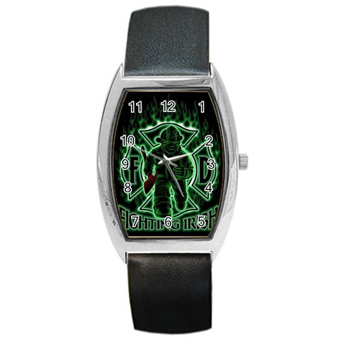 Fighting Irish Barrel Style Metal Watch from ArtsNow.com Front